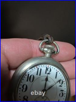 Vintage 1918 Illinois Pocket Watch Grade 306 16s 19j Openface Nickel Case READ