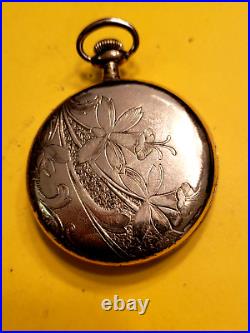 Vintage 1919 ELGIN pocket watch Size 16 15 jewels ART DECO gold filled case