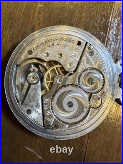 Vintage 1920 Elgin 12s Pocket Watch 15J Grade 315 Defiance Art Deco Case RUNS