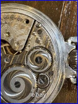 Vintage 1920 Elgin 12s Pocket Watch 15J Grade 315 Defiance Art Deco Case RUNS