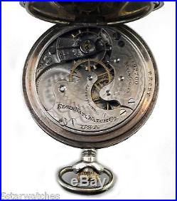 Vintage 1920's Elgin American ART DECO Silver Niello Hunting Case Pocket Watch