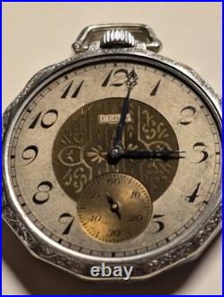 Vintage 1924 Elgin Pocket Watch 15J Art Deco Decagon Case RUNS EXCELLENT