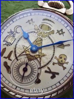 Vintage 1948 Elgin Masonic Pocket Watch Grade 575 Rr Case 4 Adjustments