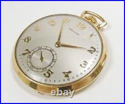 Vintage 1950s Hamilton USA 21 Jewel Grade 921 14K GF WindUp Pocket Watch Works
