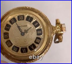 Vintage 1950s Waltham Pocket watch 17 Jewel Rare 12K Green Gold Fill Case