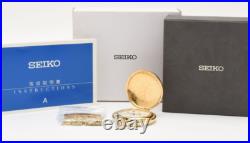 Vintage 1993 N MINT Box Seiko Pocket Watch 7N21-0A00 Gold Full Hunter 45mm