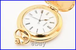 Vintage 1993 N MINT Box Seiko Pocket Watch 7N21-0A00 Gold Full Hunter 45mm