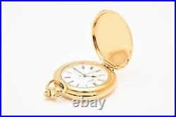 Vintage 1993 N MINT Box Seiko Pocket Watch 7N21-0A00 Gold Full Hunter 45mm