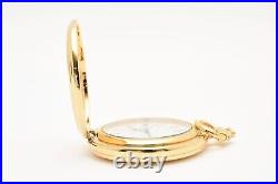 Vintage 1993 N MINT Box Seiko Pocket Watch 7N21-0A00 Gold Full Hunter 45mm