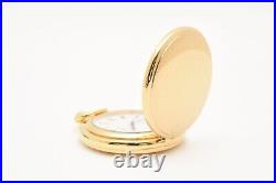 Vintage 1993 N MINT Box Seiko Pocket Watch 7N21-0A00 Gold Full Hunter 45mm