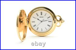 Vintage 1993 N MINT withBox Seiko Pocket Watch 7N21-0A00 Gold Full Hunter 44mm