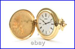 Vintage 1993 N MINT withBox Seiko Pocket Watch 7N21-0A00 Gold Full Hunter 44mm