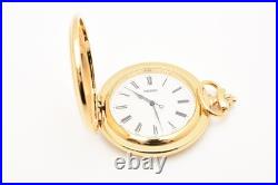 Vintage 1993 N MINT withBox Seiko Pocket Watch 7N21-0A00 Gold Full Hunter 45mm