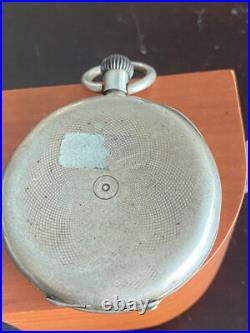 Vintage 47.60mm Abelco Swiss Pocket Watch, Keeping Time, Fine Silver Case. 935