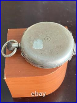 Vintage 47.60mm Abelco Swiss Pocket Watch, Keeping Time, Fine Silver Case. 935