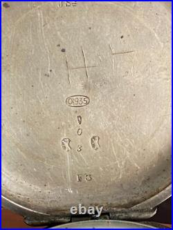 Vintage 47.60mm Abelco Swiss Pocket Watch, Keeping Time, Fine Silver Case. 935