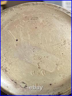 Vintage 47.60mm Abelco Swiss Pocket Watch, Keeping Time, Fine Silver Case. 935