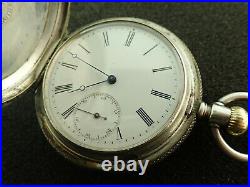 Vintage 55mm Longines Hunting Case Pocket Watch From 1880's Keeping Time