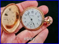 Vintage-A BARGAIN 14kt Gold Waltham Watch AS IS Double Hunter Case