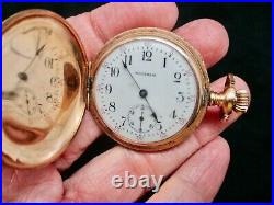 Vintage-A BARGAIN 14kt Gold Waltham Watch AS IS Double Hunter Case