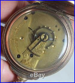 Vintage American Waltham Gf Hunting Case Pocket Watch Circa 1800s Works