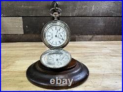 Vintage American Waltham Pocket Watch 7 Jewels 6s With Silver Case