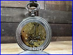 Vintage American Waltham Pocket Watch 7 Jewels 6s With Silver Case