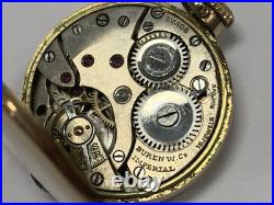Vintage Antique Buren Imperial Swiss Pendant Pocket Watch Wadsworth Referee Case