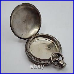 Vintage Antique Coin Silver Pocket Watch Case ONLY 57mm FOR REPAIR