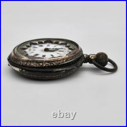 Vintage Antique Cylinder 10j 800 Silver Outer Case Pocket Watch As Is