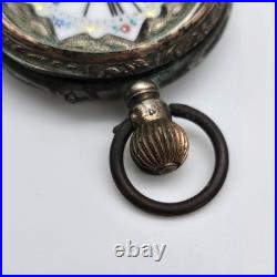Vintage Antique Cylinder 10j 800 Silver Outer Case Pocket Watch As Is