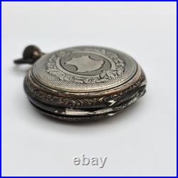 Vintage Antique Cylinder 10j 800 Silver Outer Case Pocket Watch As Is