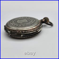 Vintage Antique Cylinder 10j 800 Silver Outer Case Pocket Watch As Is