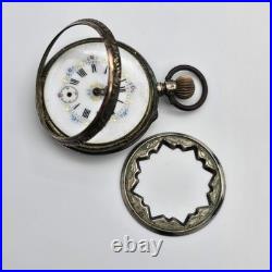 Vintage Antique Cylinder 10j 800 Silver Outer Case Pocket Watch As Is