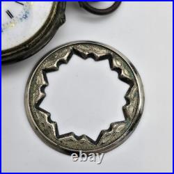 Vintage Antique Cylinder 10j 800 Silver Outer Case Pocket Watch As Is