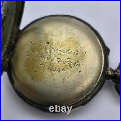 Vintage Antique Cylinder 10j 800 Silver Outer Case Pocket Watch As Is