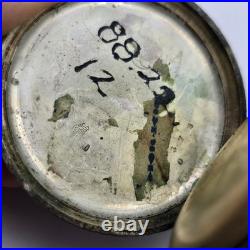 Vintage Antique Cylinder 10j 800 Silver Outer Case Pocket Watch As Is