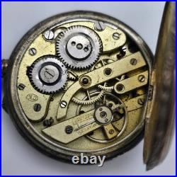 Vintage Antique Cylinder 10j 800 Silver Outer Case Pocket Watch As Is