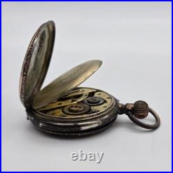 Vintage Antique Cylinder 10j 800 Silver Outer Case Pocket Watch As Is