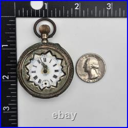 Vintage Antique Cylinder 10j 800 Silver Outer Case Pocket Watch As Is