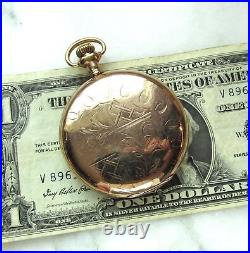 Vintage Antique Elgin 14K GF Hunting Case 1921 Pocket Watch Runs ETC10302