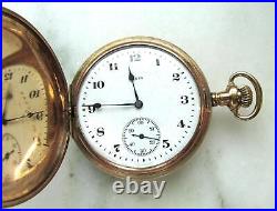 Vintage Antique Elgin 14K GF Hunting Case 1921 Pocket Watch Runs ETC10302