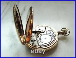 Vintage Antique Elgin 14K GF Hunting Case 1921 Pocket Watch Runs ETC10302