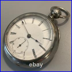 Vintage Antique Key Wind Up 18s Pocket Watch With Fahys Oresilver Case