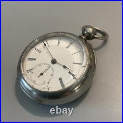 Vintage Antique Key Wind Up 18s Pocket Watch With Fahys Oresilver Case