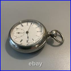 Vintage Antique Key Wind Up 18s Pocket Watch With Fahys Oresilver Case