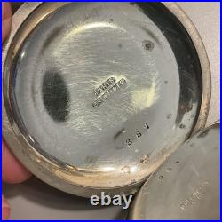 Vintage Antique Key Wind Up 18s Pocket Watch With Fahys Oresilver Case