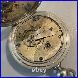 Vintage Antique Key Wind Up 18s Pocket Watch With Fahys Oresilver Case