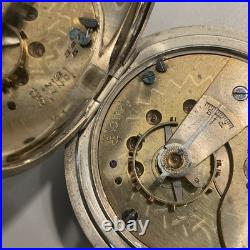 Vintage Antique Key Wind Up 18s Pocket Watch With Fahys Oresilver Case