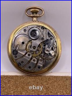 Vintage Antique Majestic 10k Gold Filled Case Swiss Pocket Watch 17J As Is